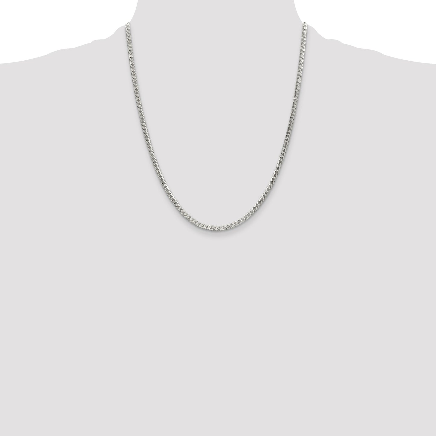 Sterling Silver 3mm D/C Square Franco Chain