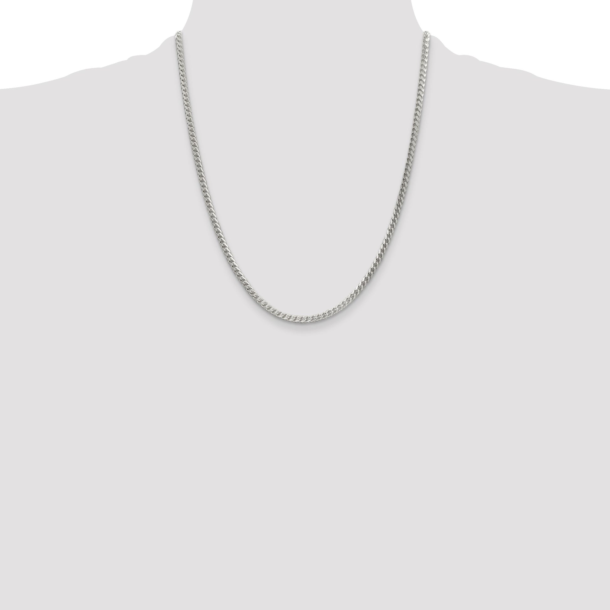Sterling Silver 3mm D/C Square Franco Chain
