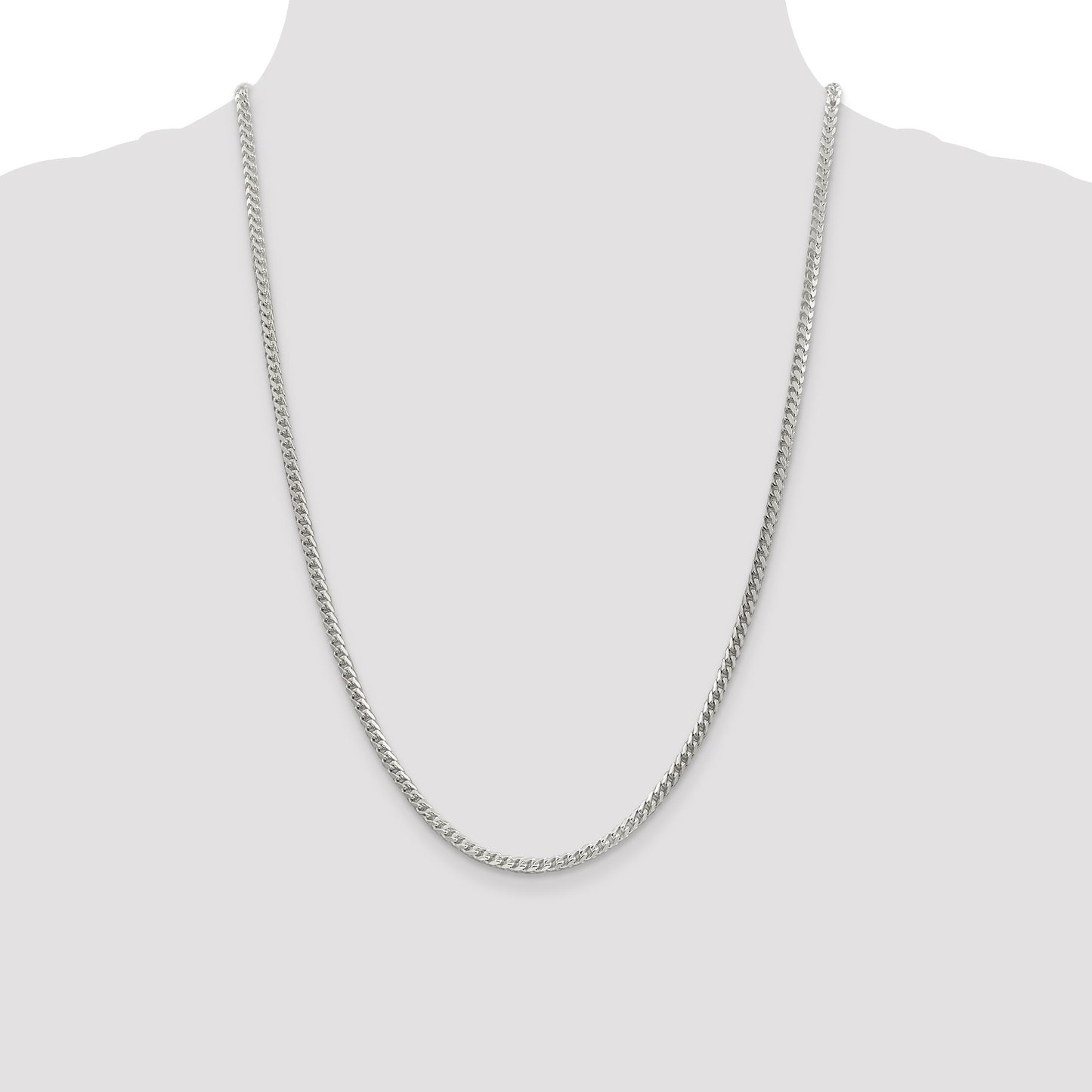 Sterling Silver 3mm D/C Square Franco Chain