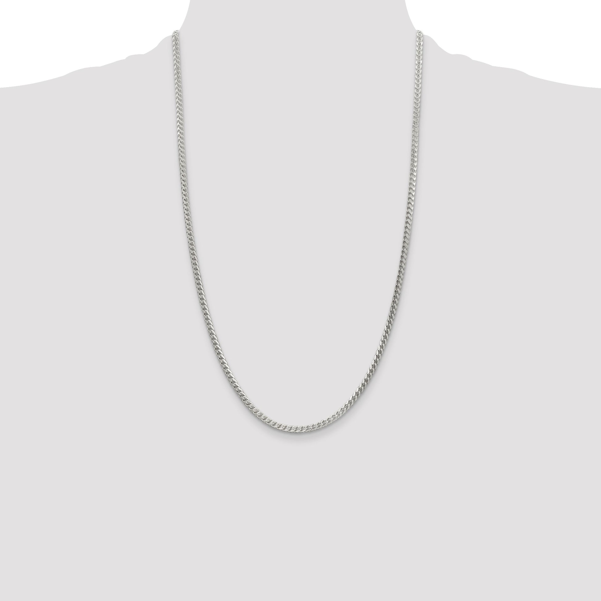 Sterling Silver 3mm D/C Square Franco Chain