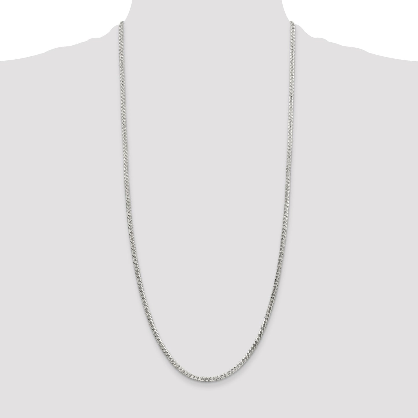 Sterling Silver 3mm D/C Square Franco Chain
