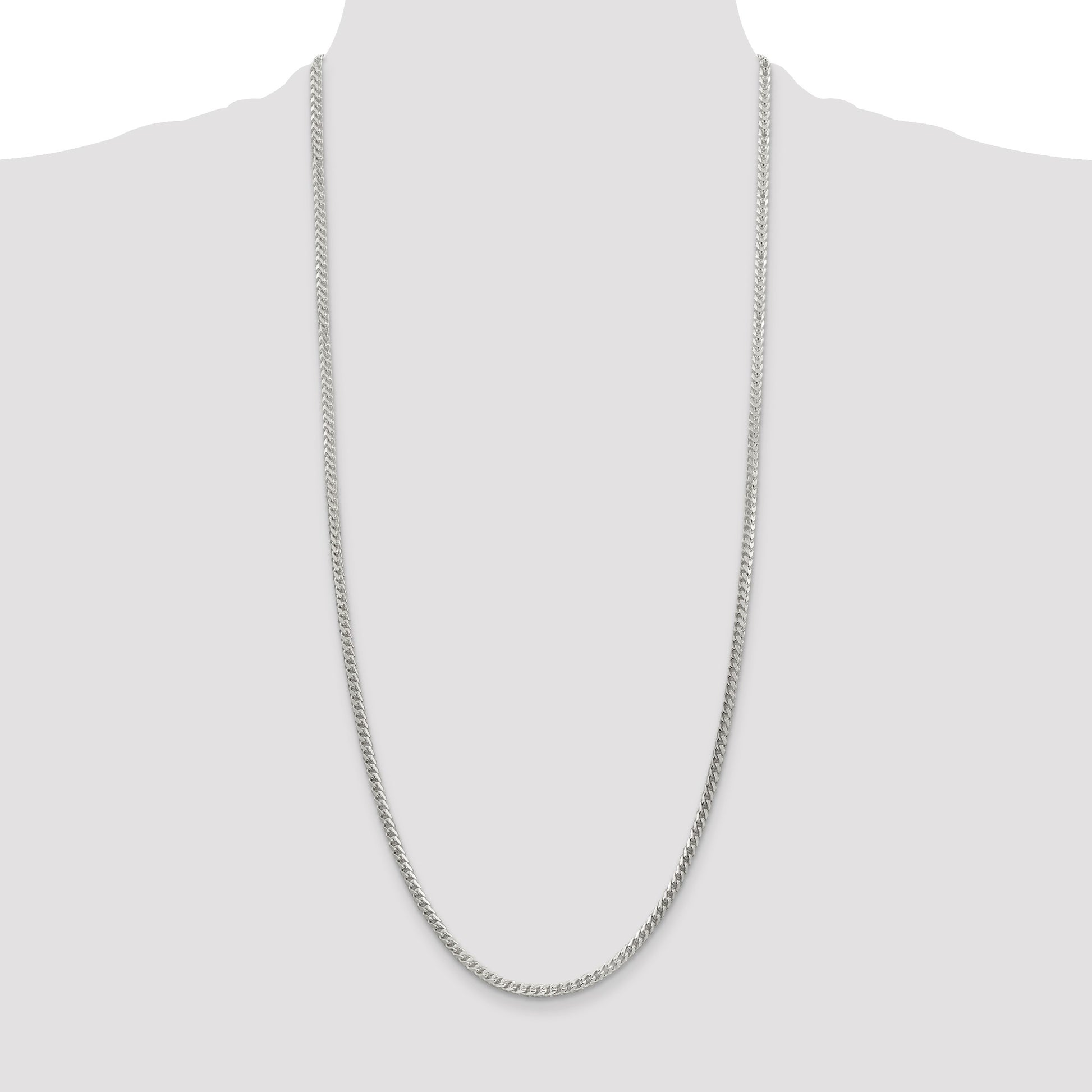 Sterling Silver 3mm D/C Square Franco Chain