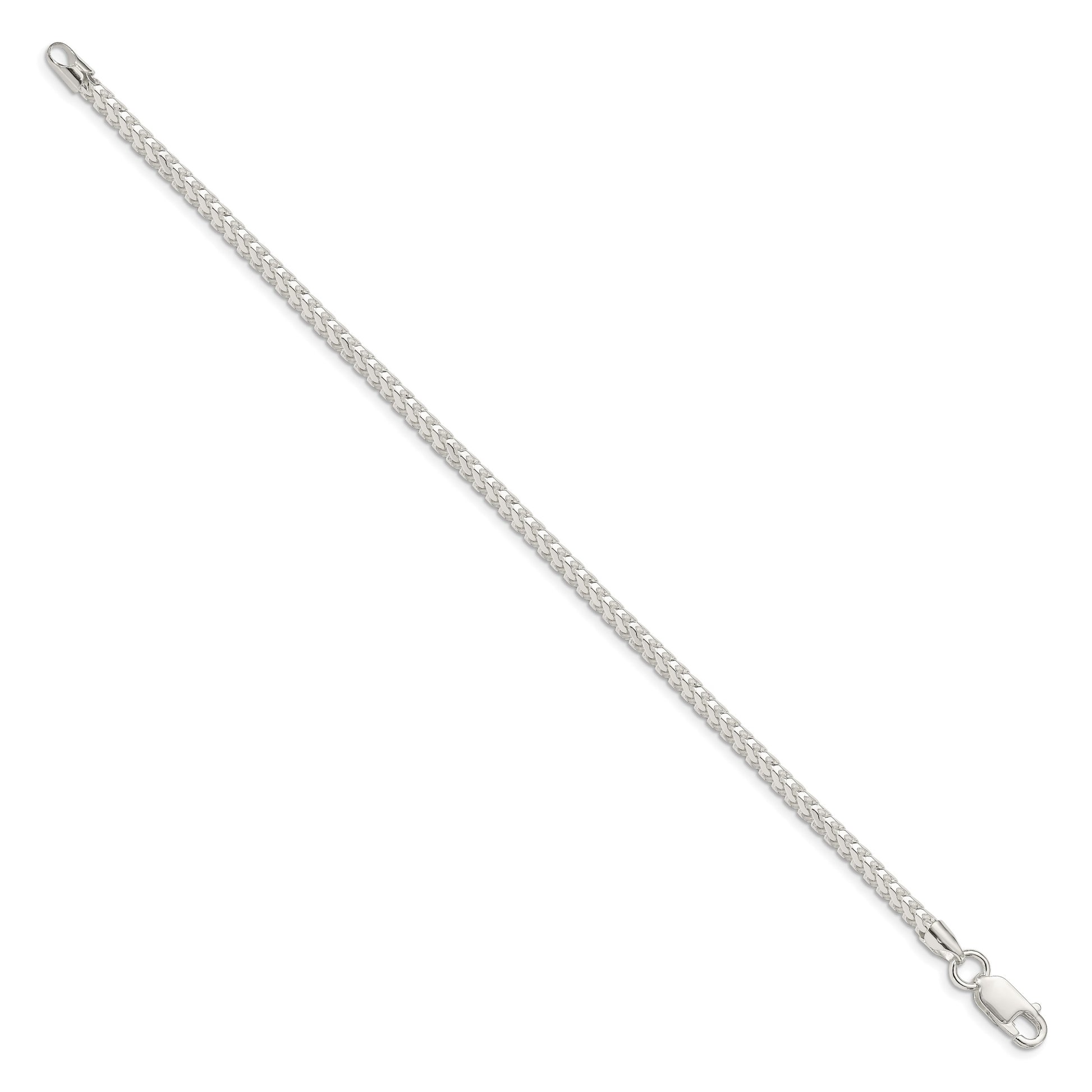 Sterling Silver 3mm D/C Square Franco Chain