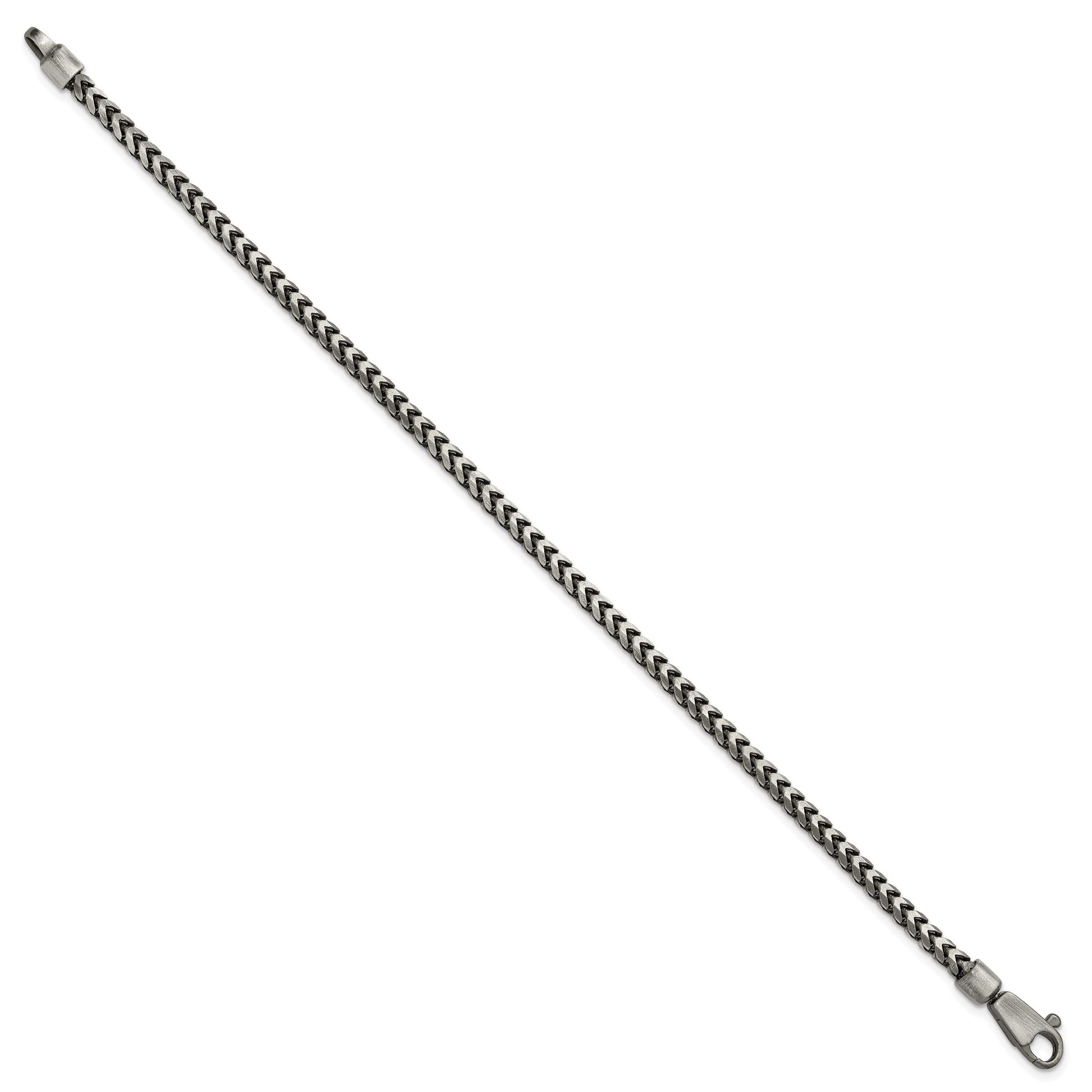 Sterling Silver Antiqued 3.1mm D/C Square Franco Chain