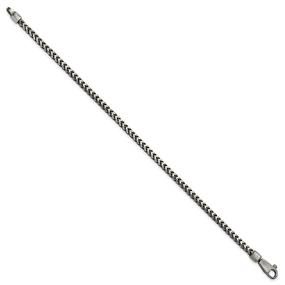 Sterling Silver Antiqued 3.1mm D/C Square Franco Chain