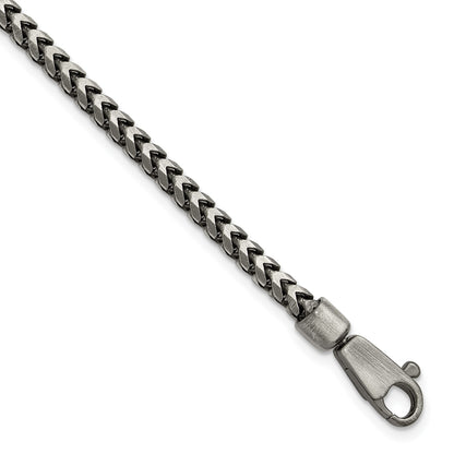 Sterling Silver Antiqued 3.1mm D/C Square Franco Chain