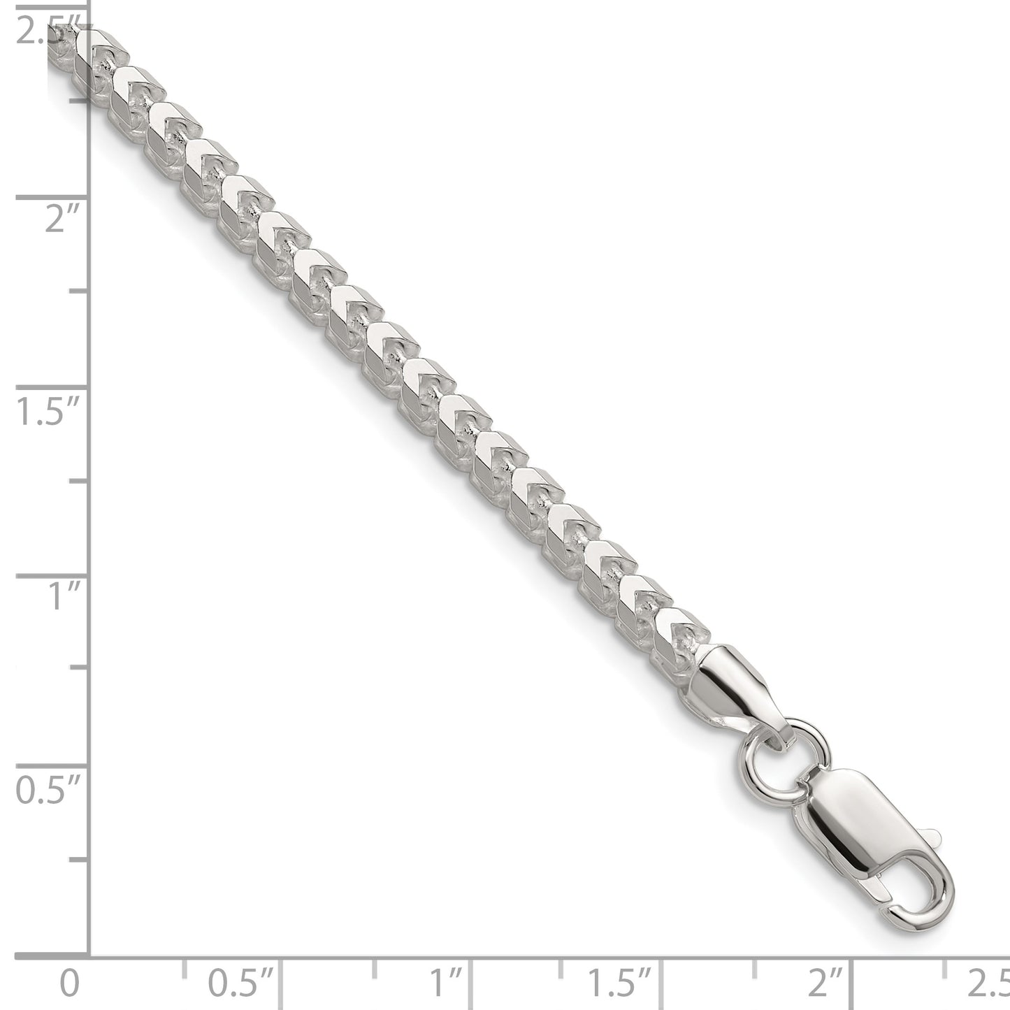 Sterling Silver 3.5.0mm D/C Square Franco Chain