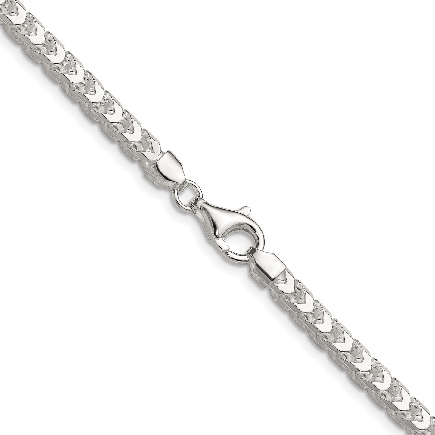 Sterling Silver 4mm D/C Square Franco Chain
