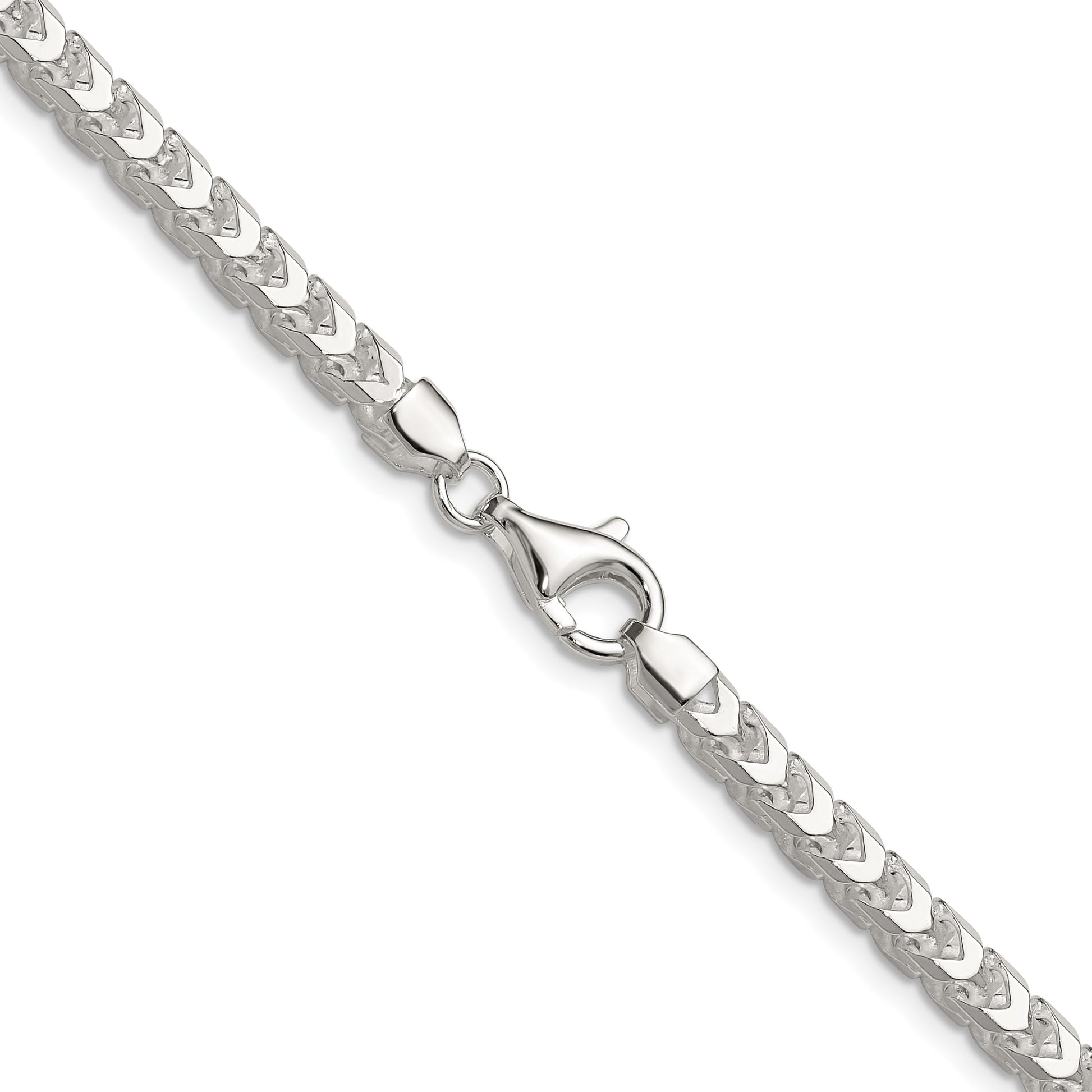Sterling Silver 4mm D/C Square Franco Chain
