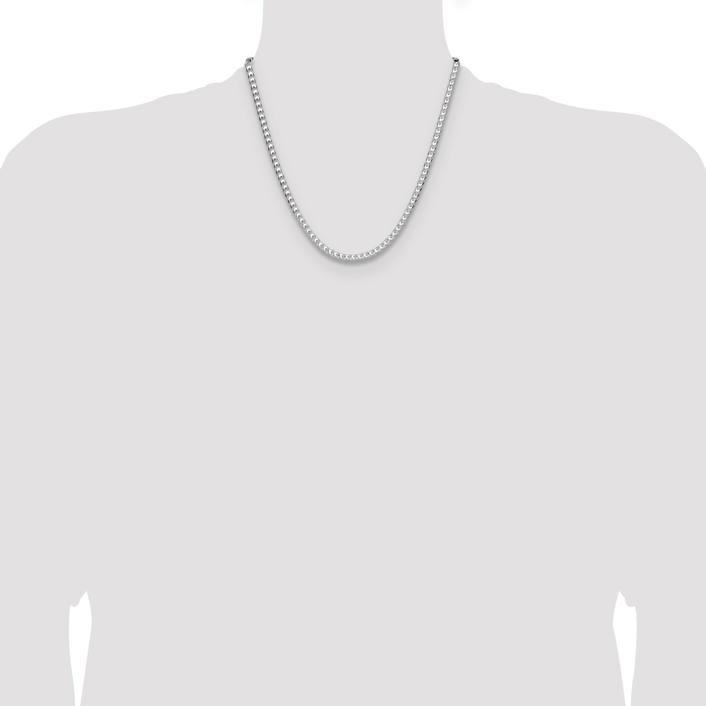 Sterling Silver 4mm D/C Square Franco Chain