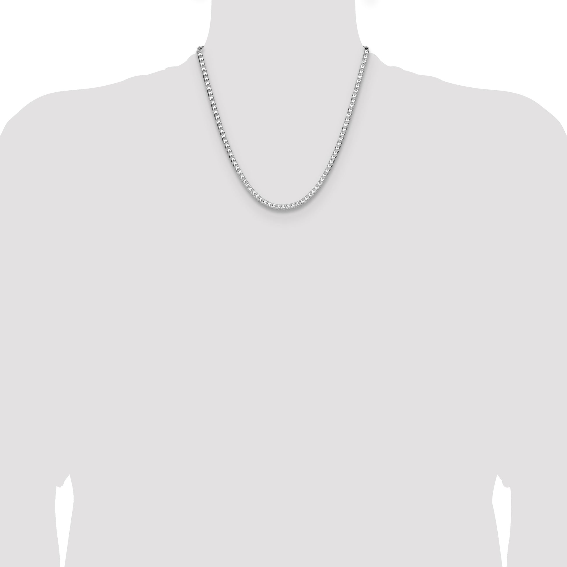 Sterling Silver 4mm D/C Square Franco Chain