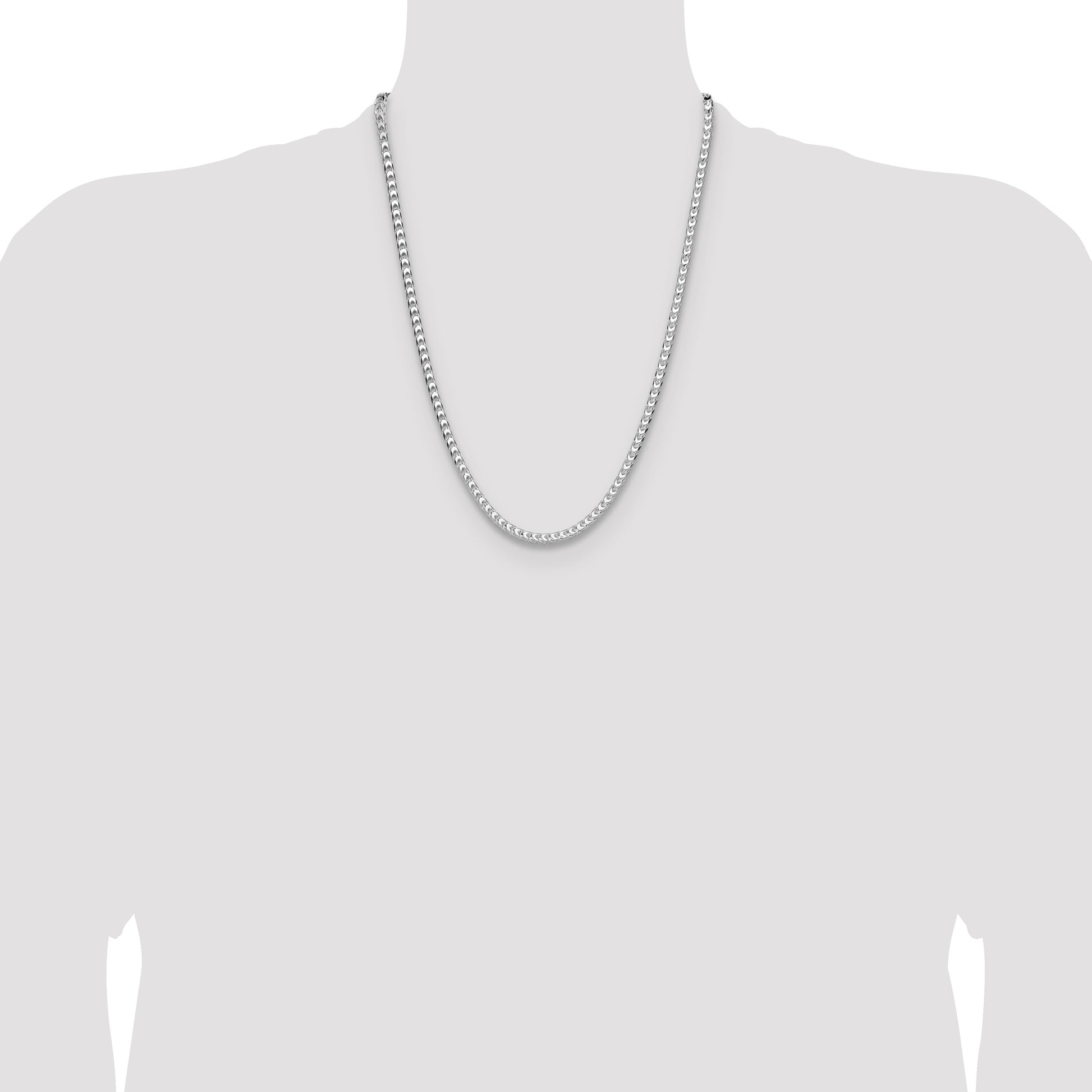 Sterling Silver 4mm D/C Square Franco Chain