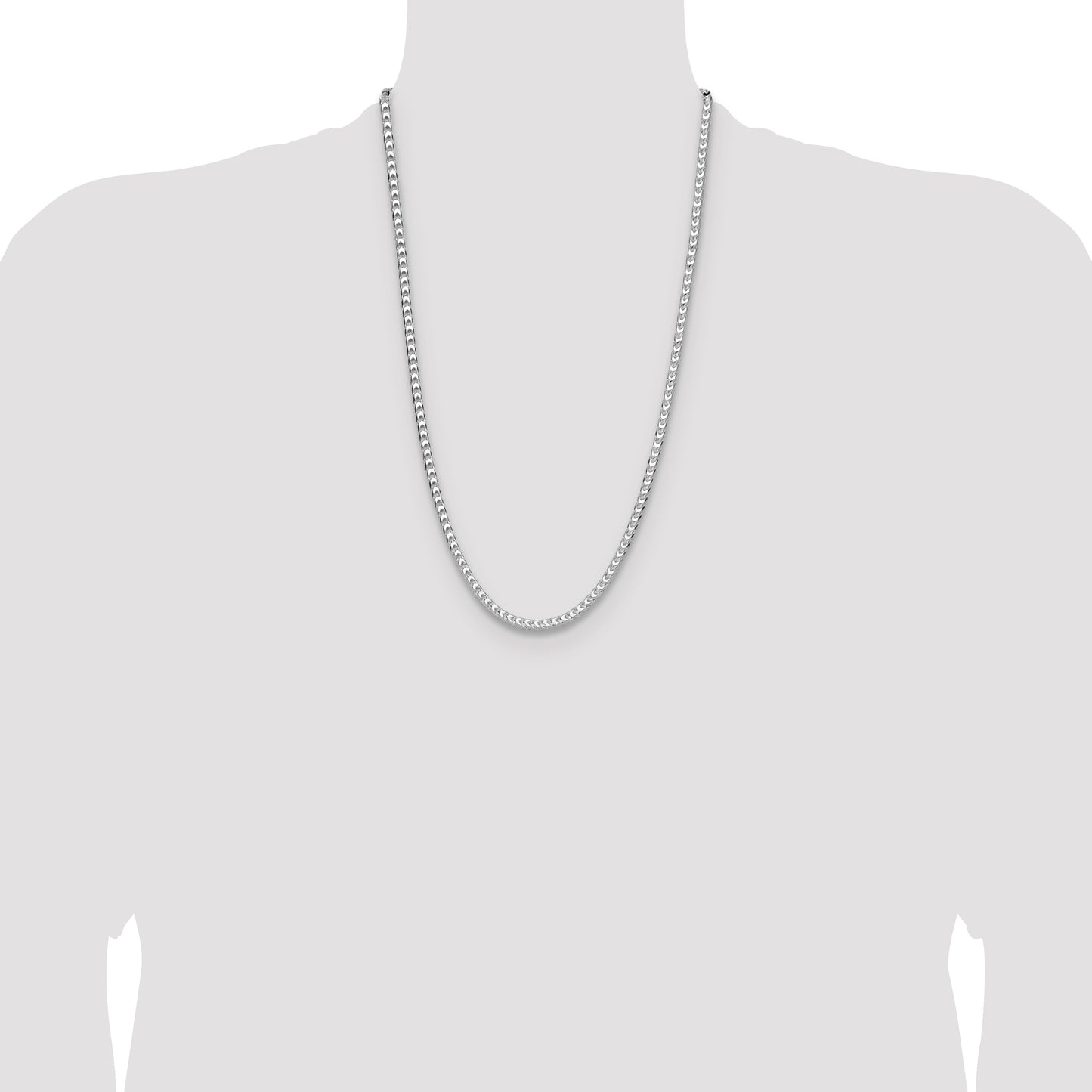 Sterling Silver 4mm D/C Square Franco Chain