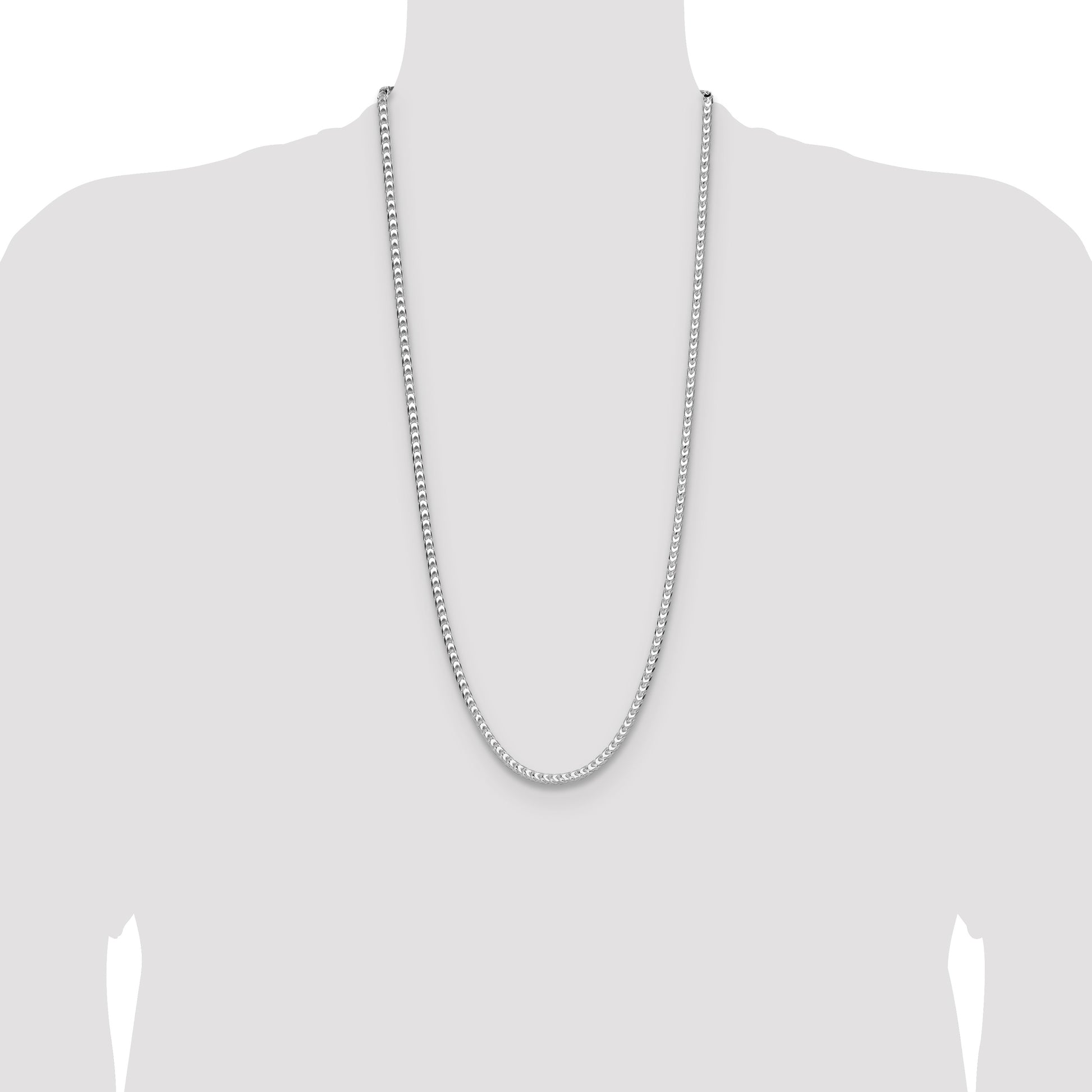 Sterling Silver 4mm D/C Square Franco Chain