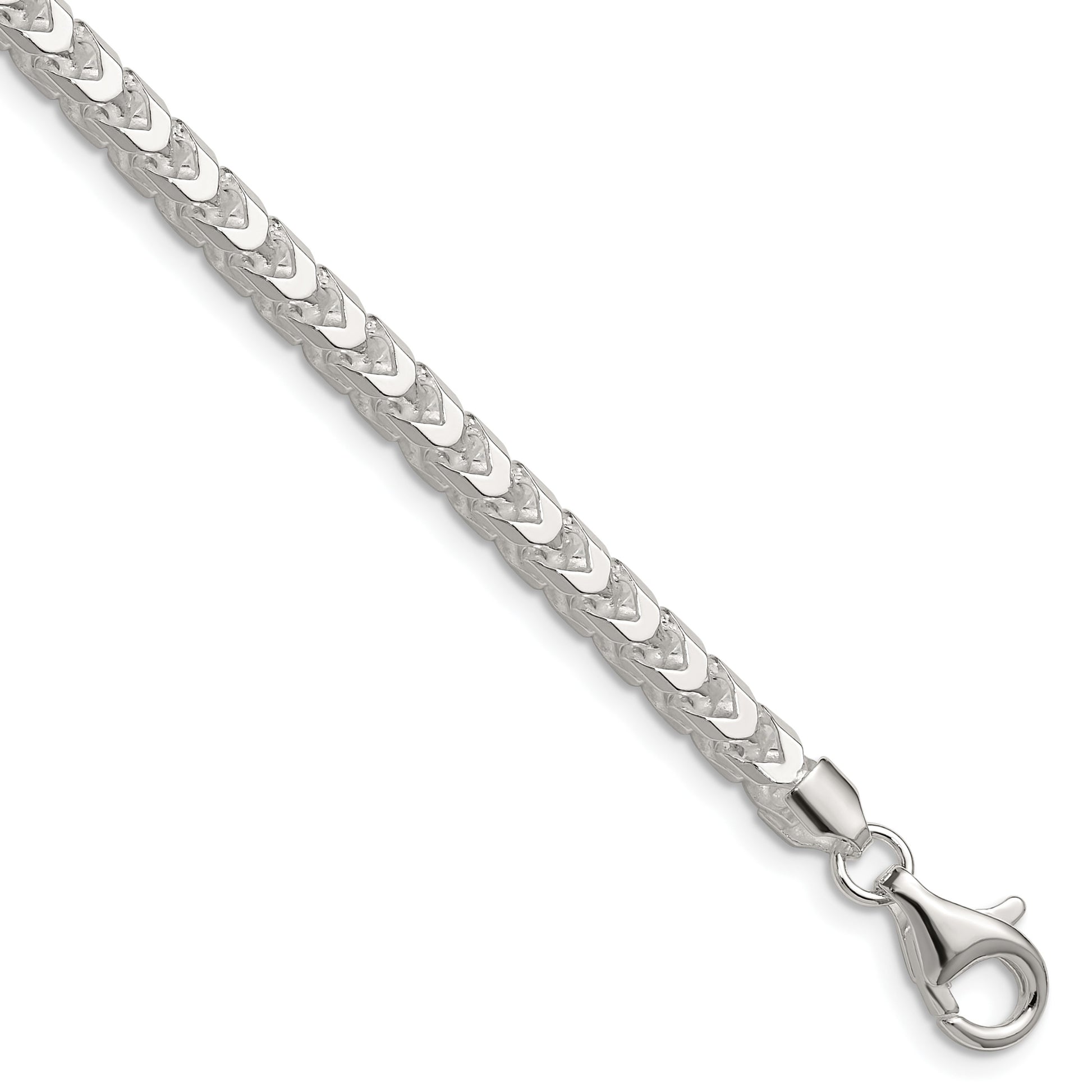 Sterling Silver 4mm D/C Square Franco Chain
