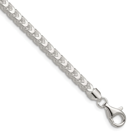 Sterling Silver 4mm D/C Square Franco Chain