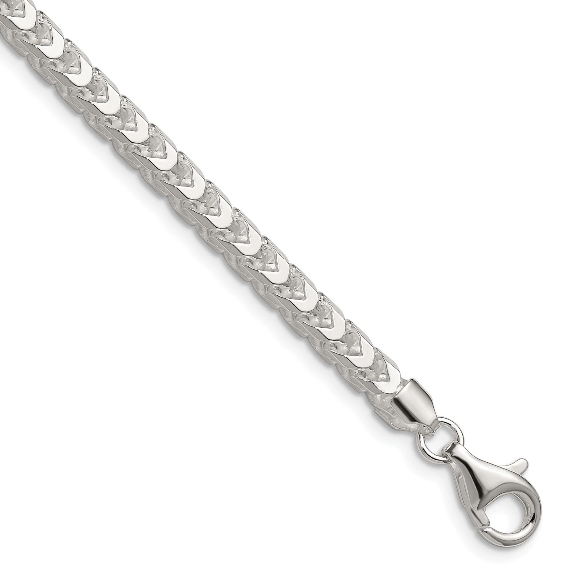 Sterling Silver 4mm D/C Square Franco Chain