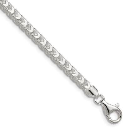 Sterling Silver 4mm D/C Square Franco Chain