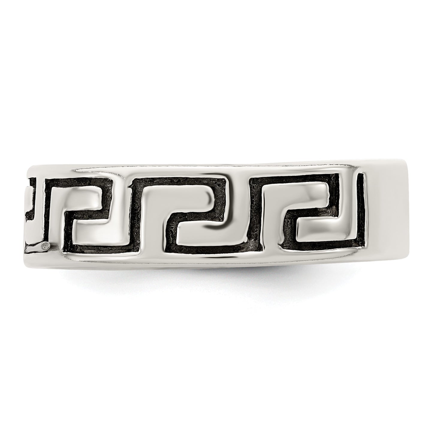 Sterling Silver Antiqued Greek Key Ring