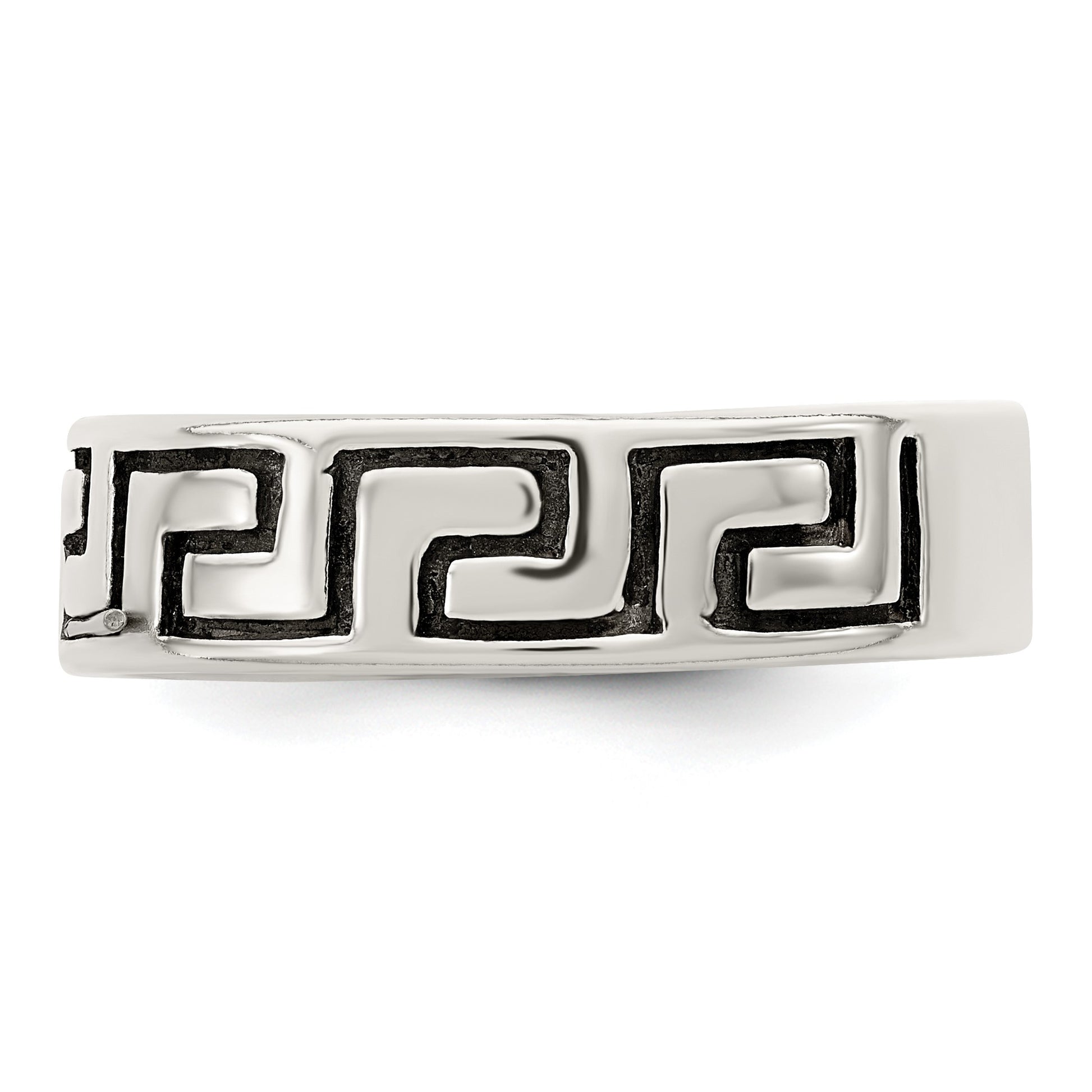 Sterling Silver Antiqued Greek Key Ring