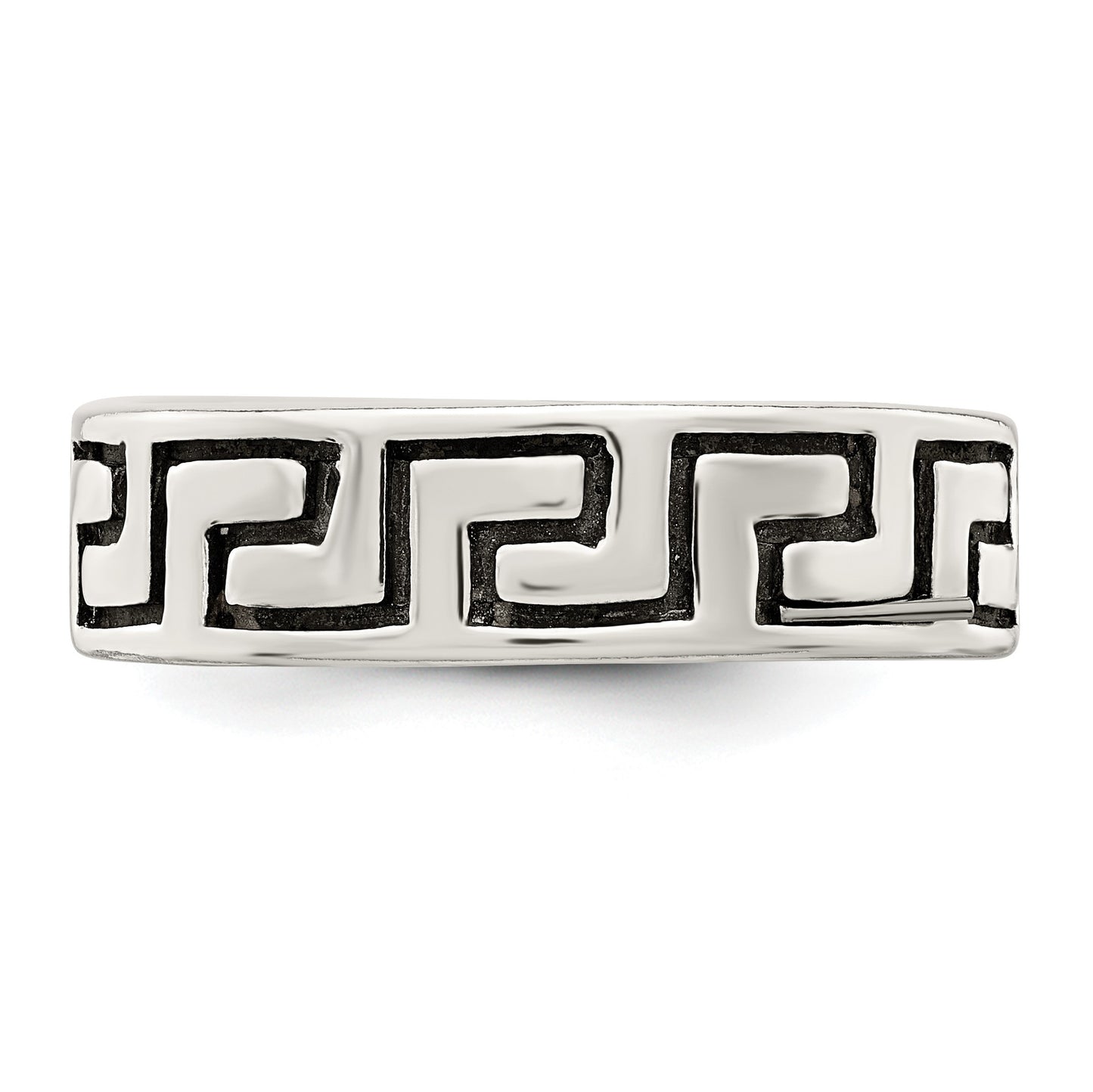 Sterling Silver Antiqued Greek Key Ring