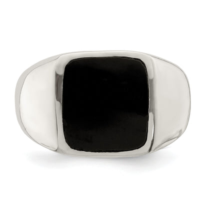 Sterling Silver Synthetic Onyx Ring
