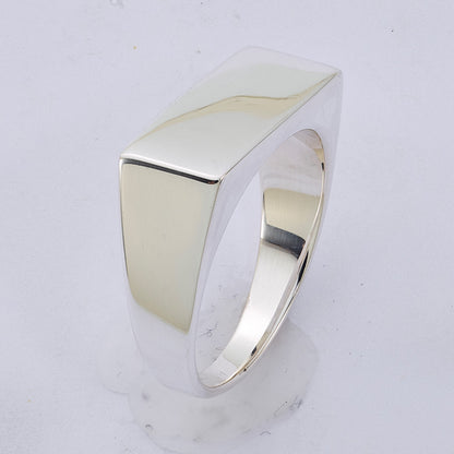 Sterling Silver 9x19mm Closed Back Signet Ring