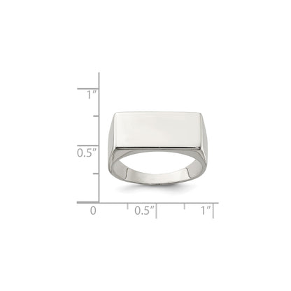 Sterling Silver 9x19mm Closed Back Signet Ring