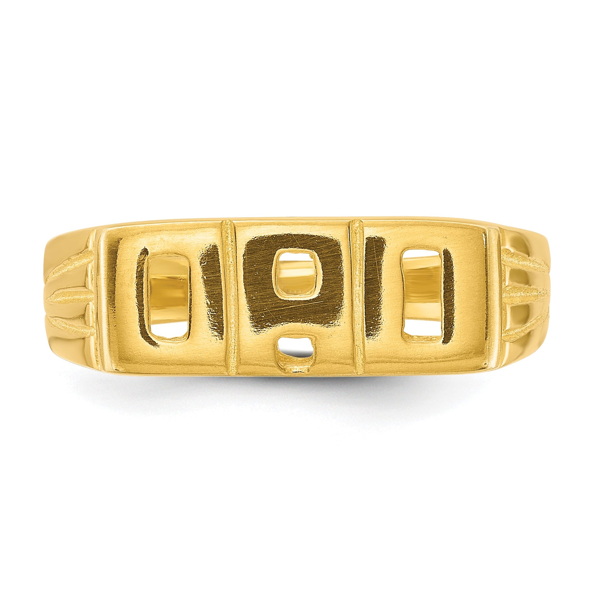 Sterling Silver Gold-tone Polished DAD Ring