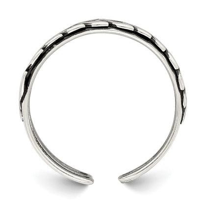 Sterling Silver Antiqued Fancy Toe Ring
