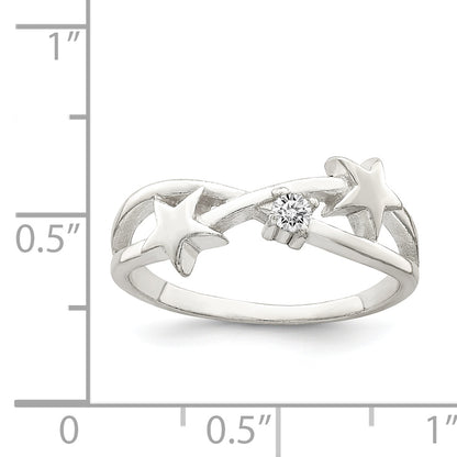 Sterling Silver CZ Star Ring