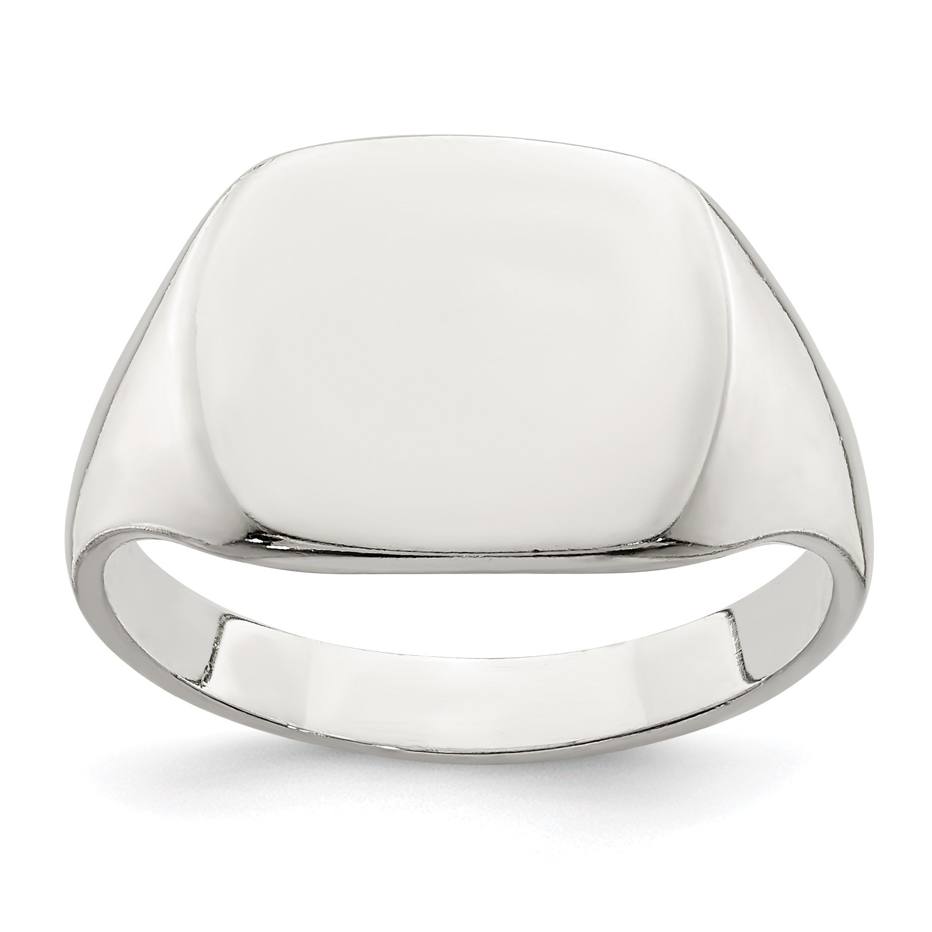Sterling Silver 11x14mm Solid Back Signet Ring
