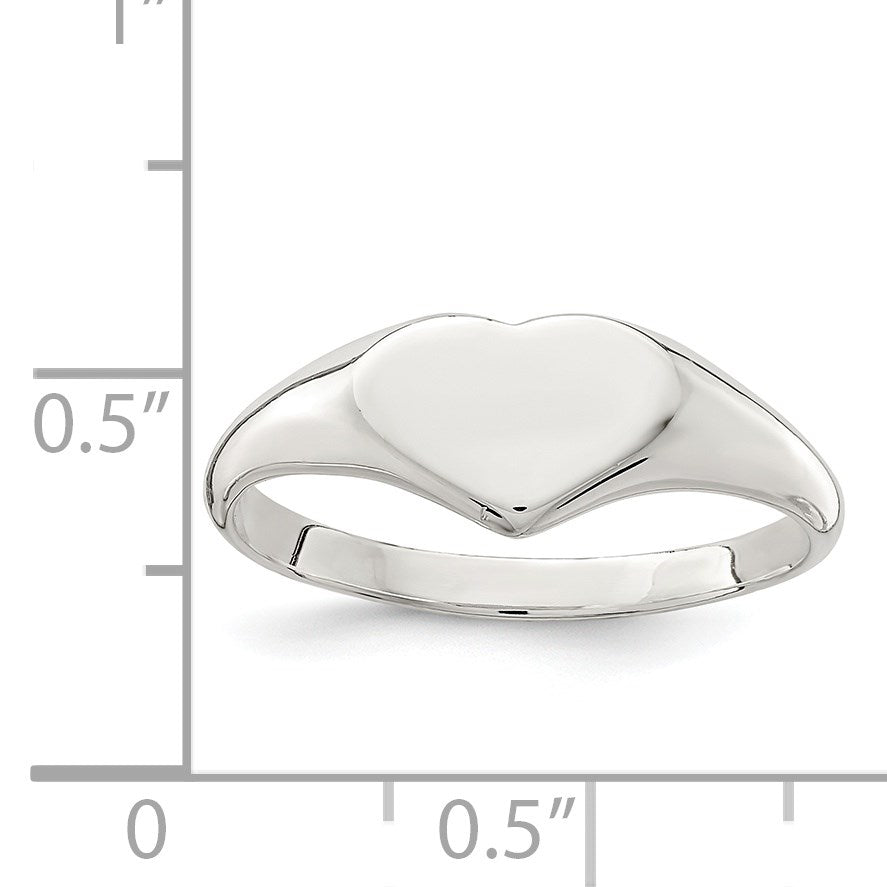 Sterling Silver Heart Signet Ring