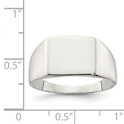 Sterling Silver 11x12mm Closed Back Signet Ring