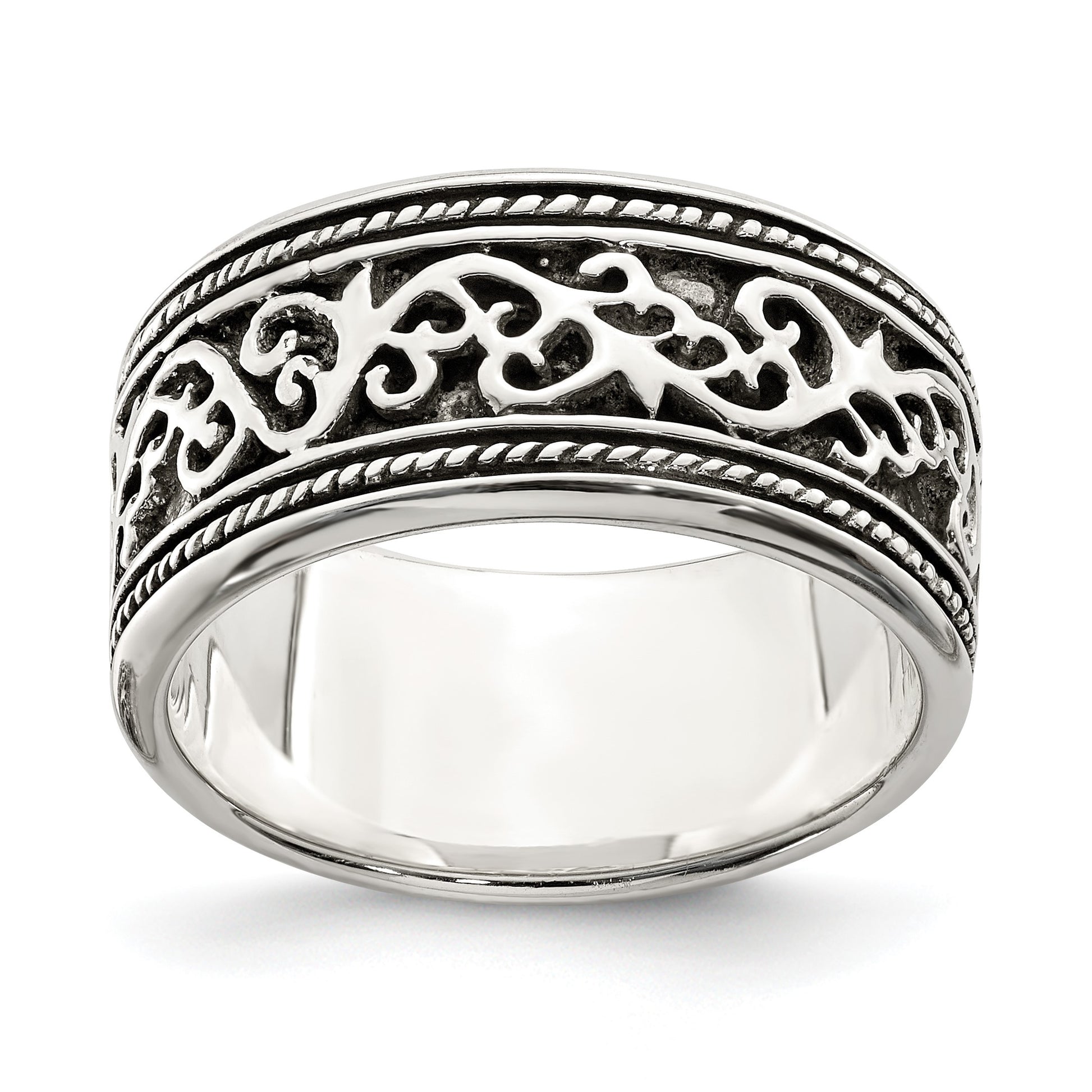 Sterling Silver Antiqued Band