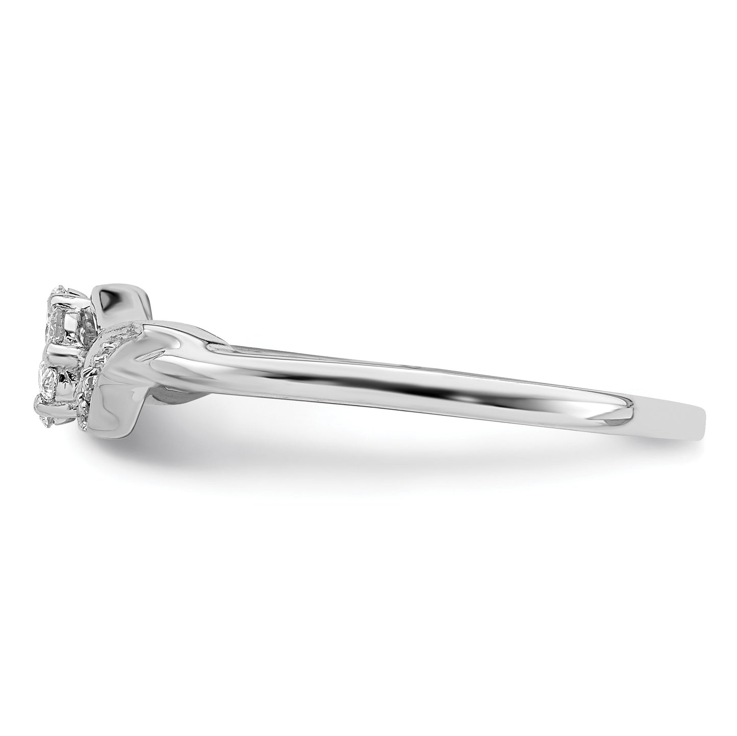 Sterling Silver Rhodium Plated Diamond Ring