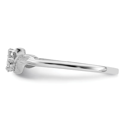 Sterling Silver Rhodium Plated Diamond Ring