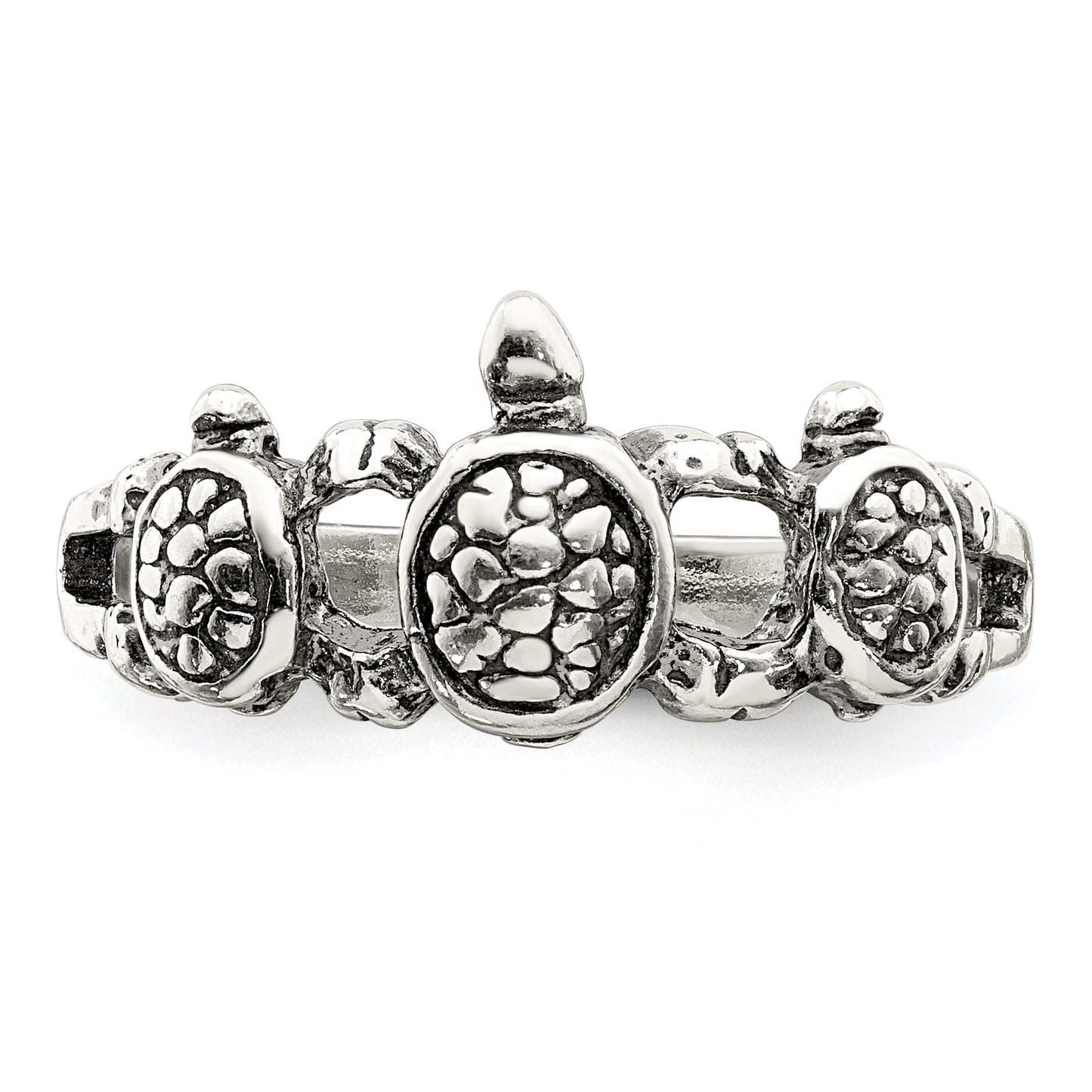 Sterling Silver Antiqued Turtle Ring