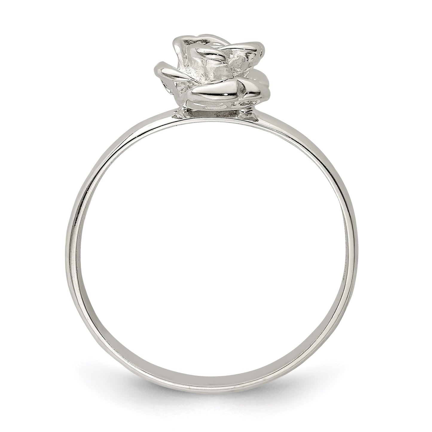 Sterling Silver 8mm Rose Ring