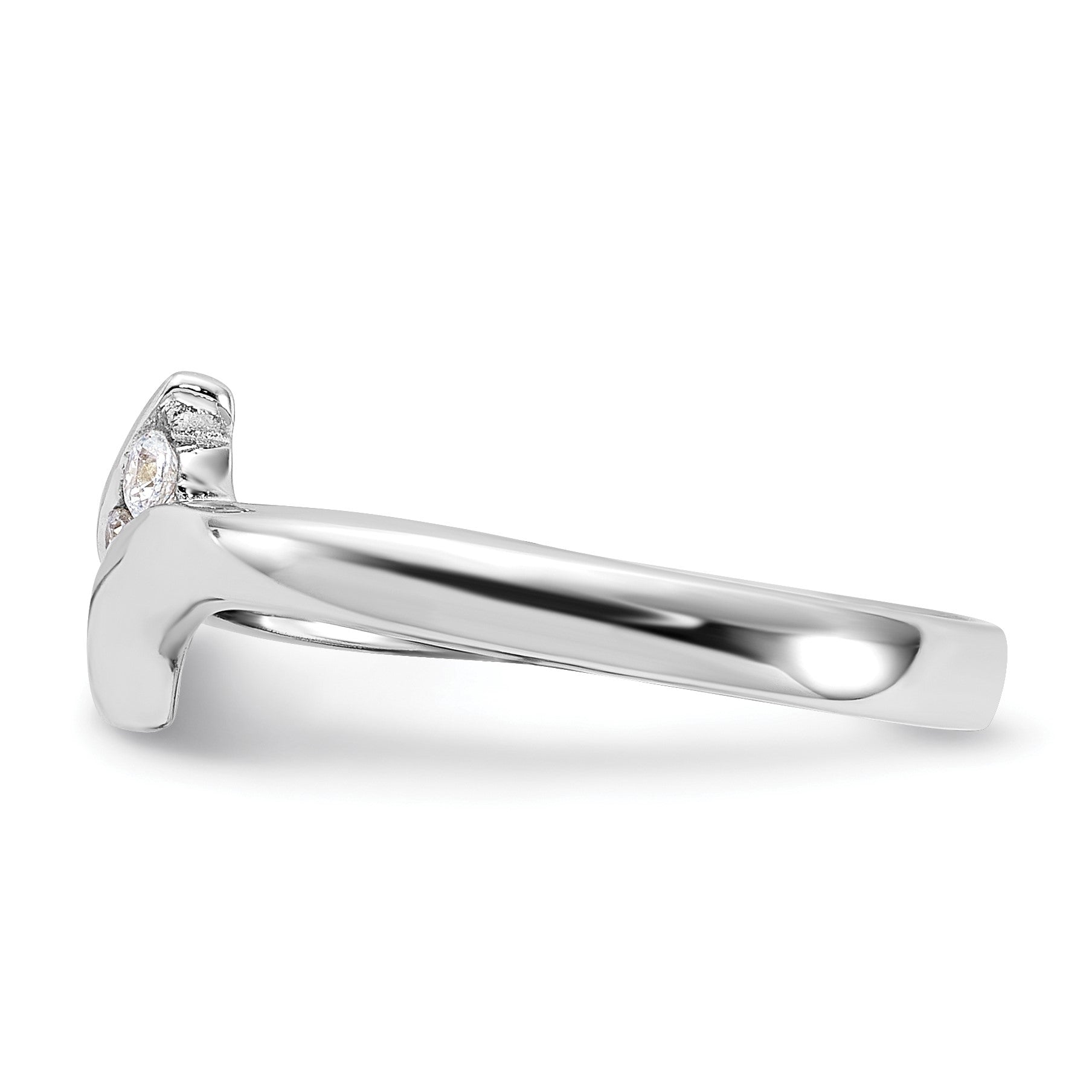 Sterling Silver Rhodium Plated CZ Ring