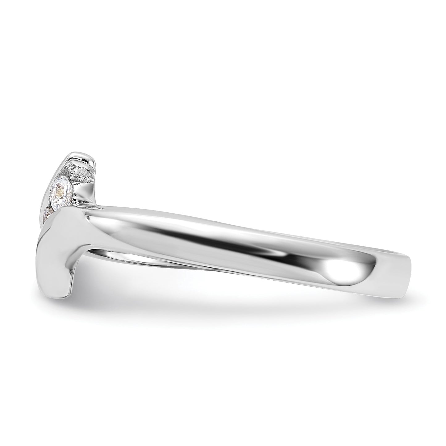 Sterling Silver Rhodium Plated CZ Ring