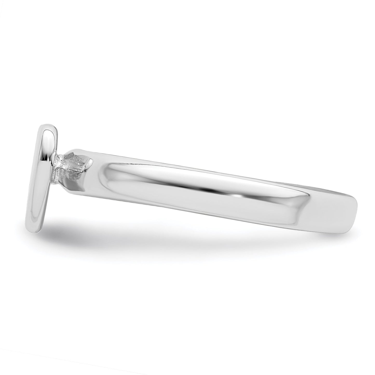 Sterling Silver Rhodium-plated Polished Heart Children's Ring
