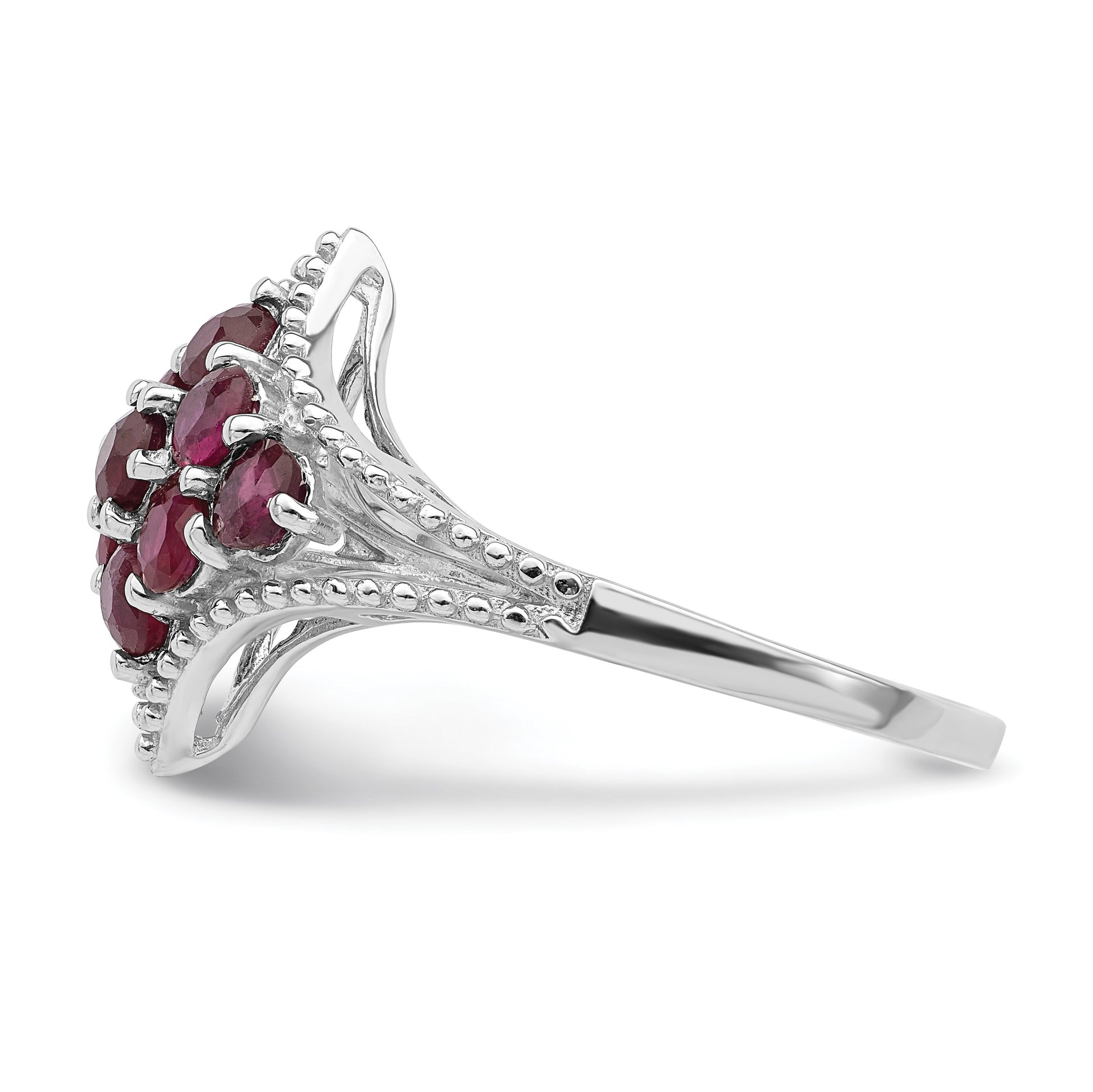 Sterling Silver Rhodium-plated Ruby Ring