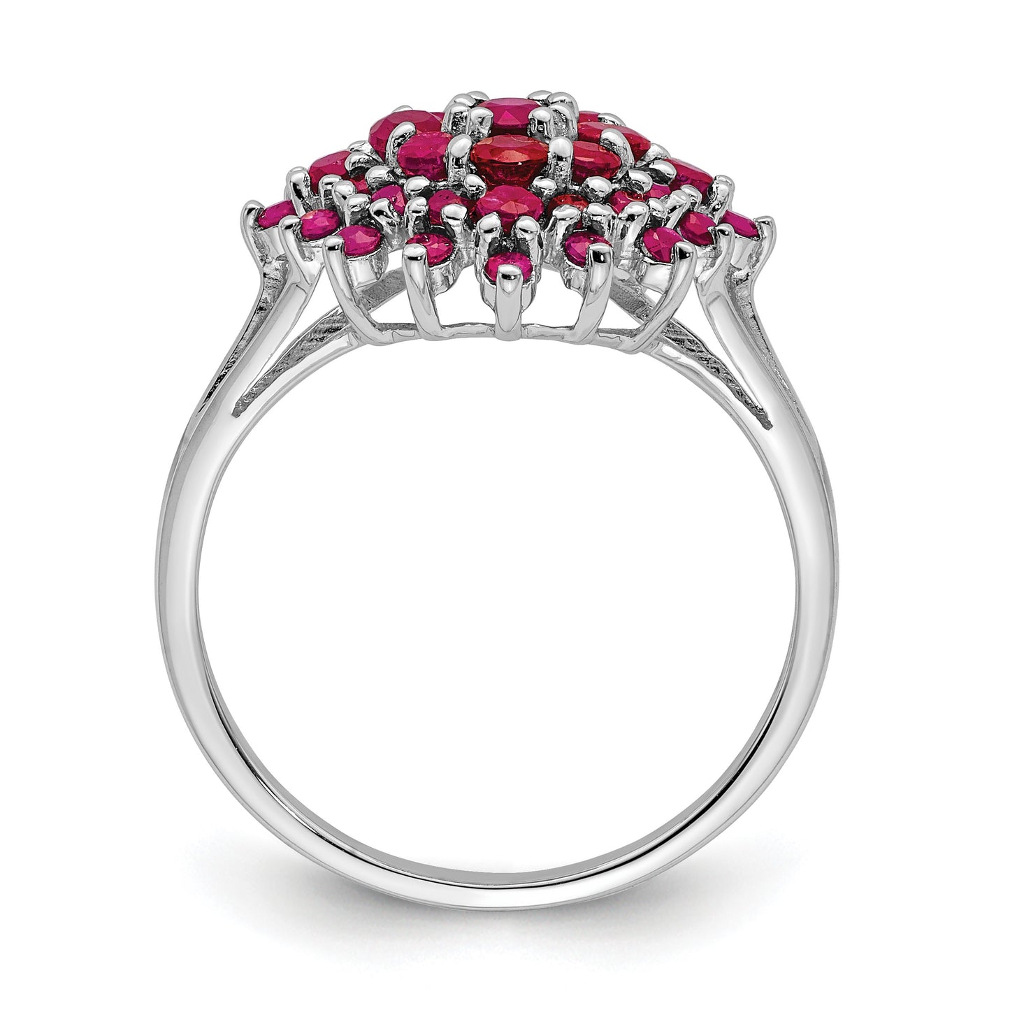 Sterling Silver Rhodium-plated Ruby Ring