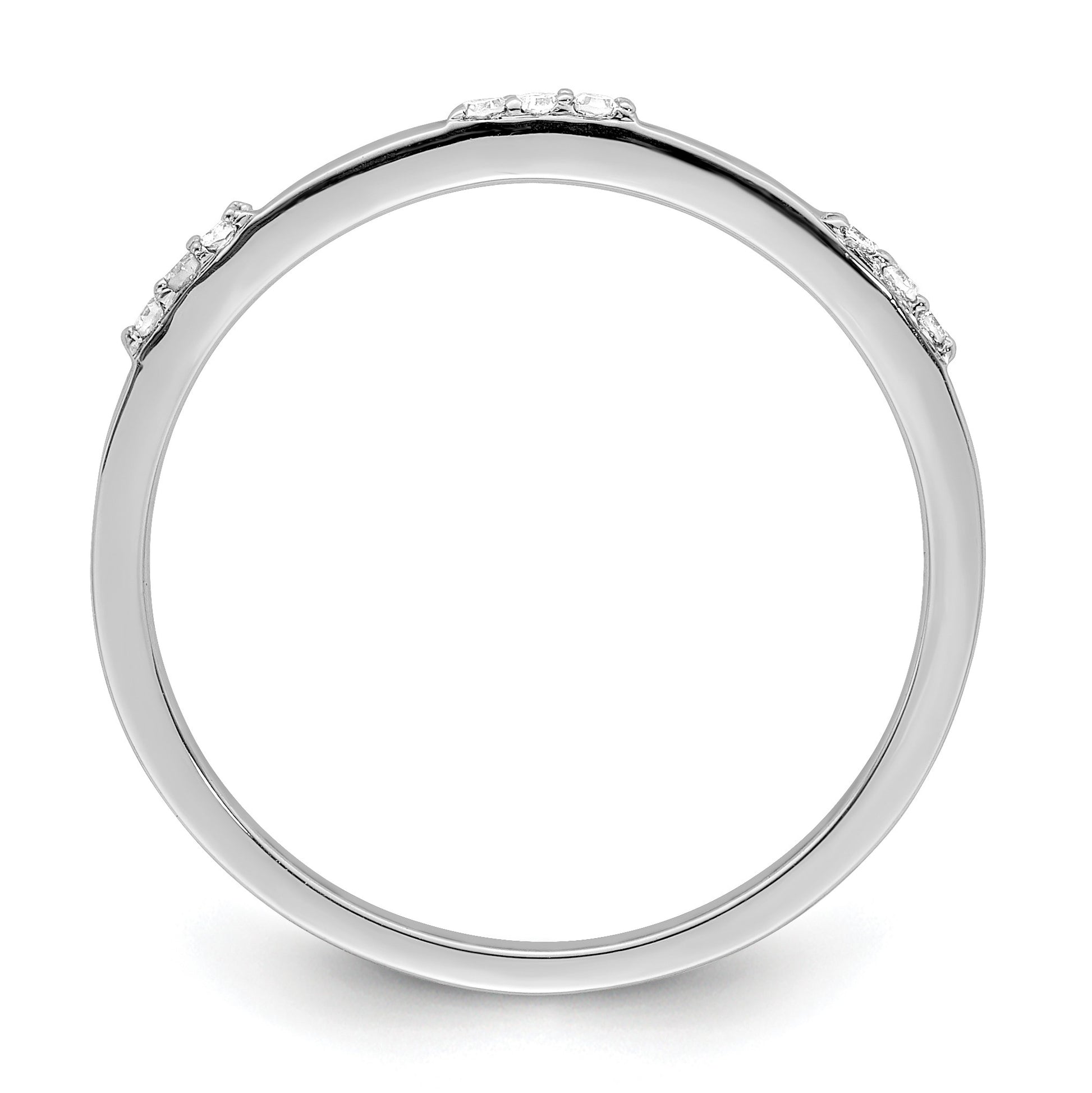 Sterling Silver Rhodium Plated Diamond Ring