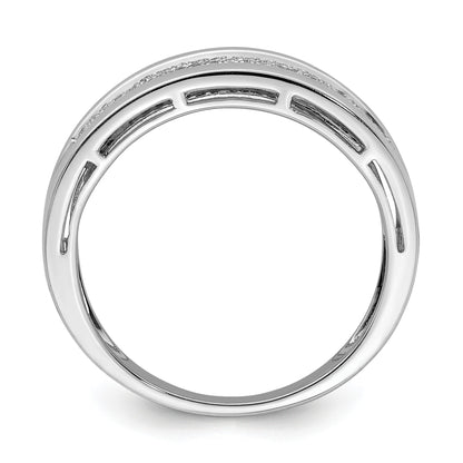Sterling Silver Rhodium Plated Diamond Ladies Band