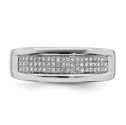 Sterling Silver Rhodium Plated Diamond Ladies Band
