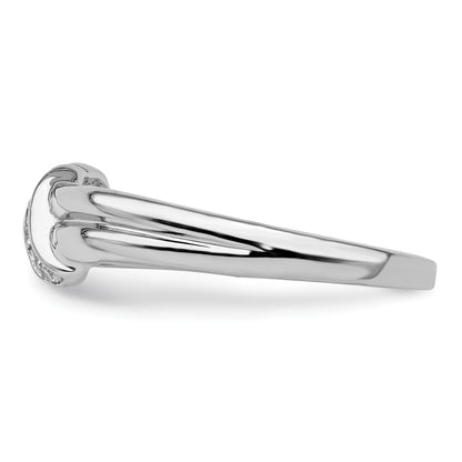 Sterling Silver Rhodium Plated Diamond Ring