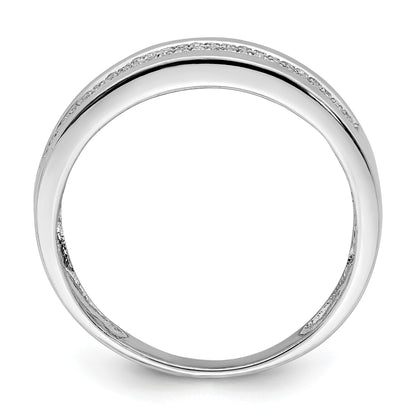 Sterling Silver Rhodium Plated Diamond Ladies Band