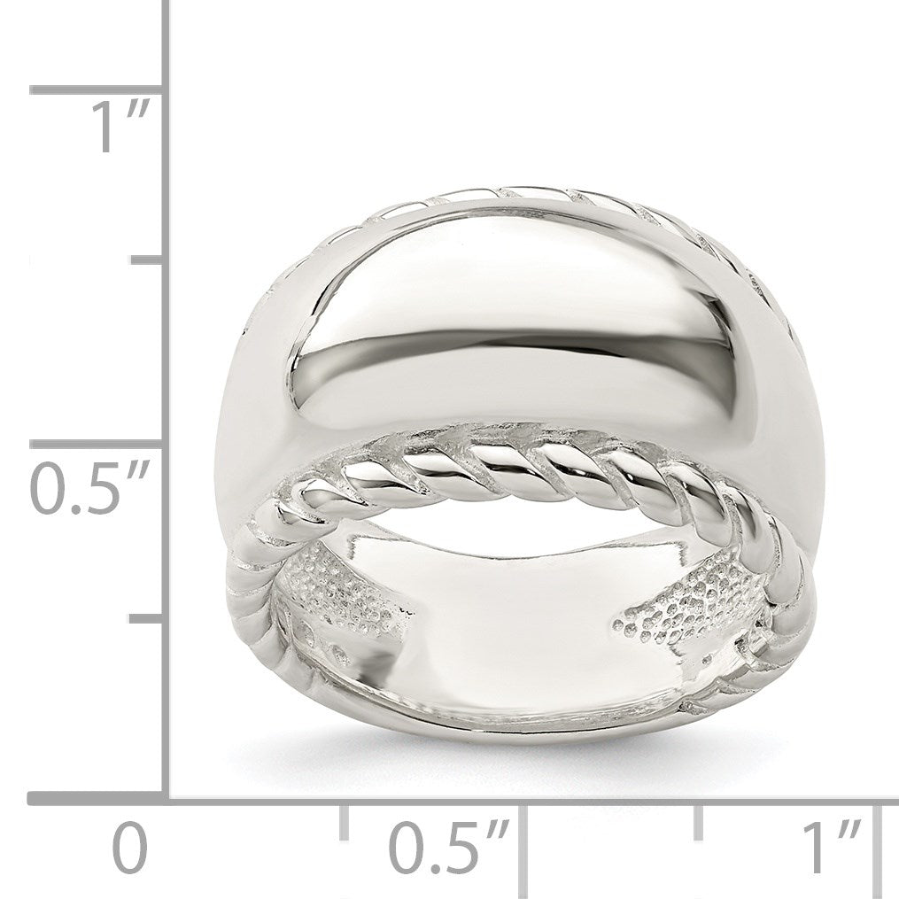 Sterling Silver Twisted Dome Ring